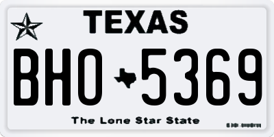 TX license plate BHO5369
