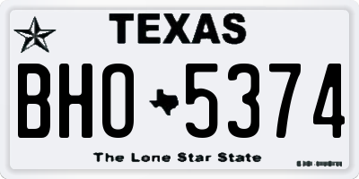TX license plate BHO5374