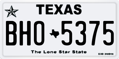 TX license plate BHO5375