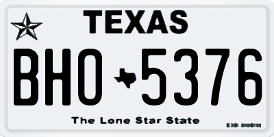 TX license plate BHO5376