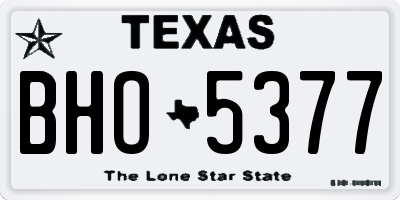 TX license plate BHO5377