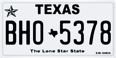 TX license plate BHO5378