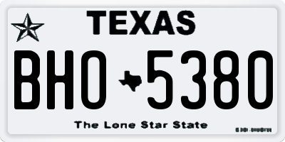 TX license plate BHO5380