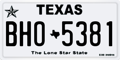TX license plate BHO5381