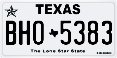 TX license plate BHO5383