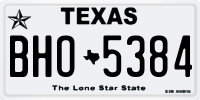 TX license plate BHO5384