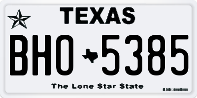 TX license plate BHO5385