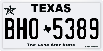 TX license plate BHO5389