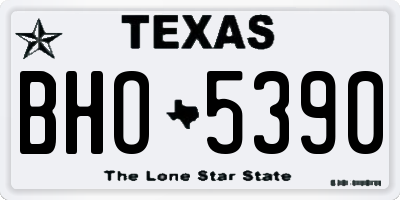 TX license plate BHO5390