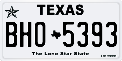 TX license plate BHO5393