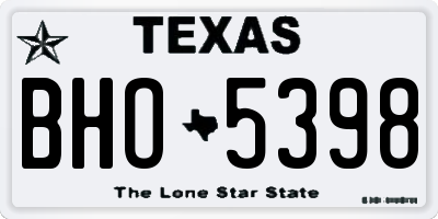 TX license plate BHO5398