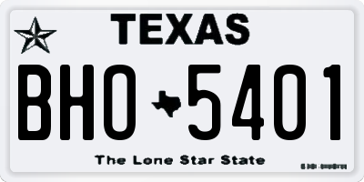 TX license plate BHO5401