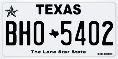 TX license plate BHO5402