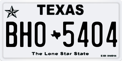 TX license plate BHO5404