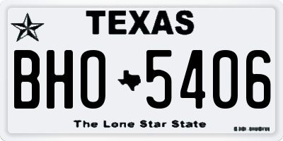 TX license plate BHO5406