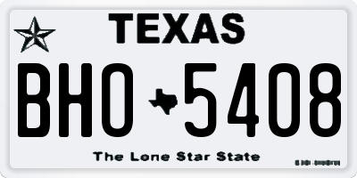 TX license plate BHO5408