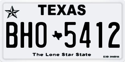 TX license plate BHO5412