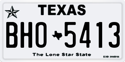 TX license plate BHO5413