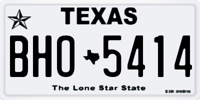 TX license plate BHO5414