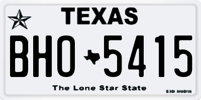 TX license plate BHO5415