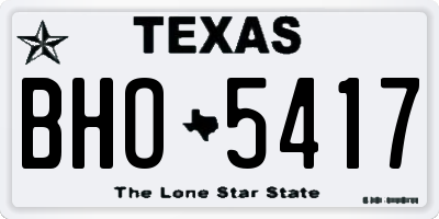 TX license plate BHO5417