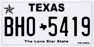 TX license plate BHO5419