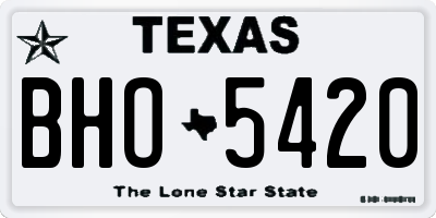 TX license plate BHO5420