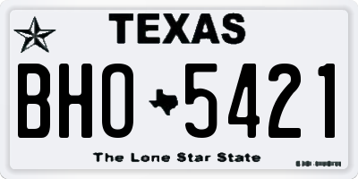 TX license plate BHO5421