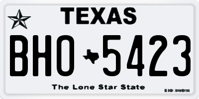 TX license plate BHO5423