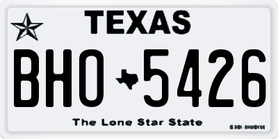 TX license plate BHO5426