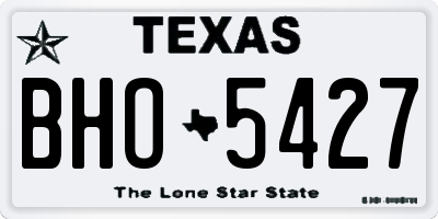 TX license plate BHO5427