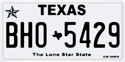 TX license plate BHO5429