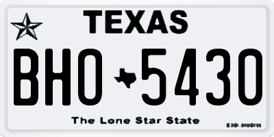 TX license plate BHO5430