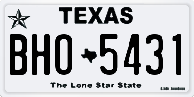 TX license plate BHO5431