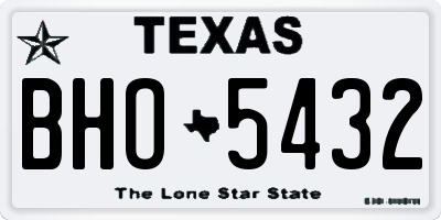 TX license plate BHO5432