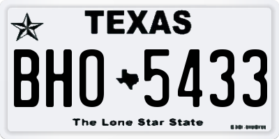 TX license plate BHO5433