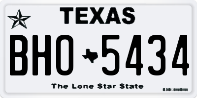 TX license plate BHO5434
