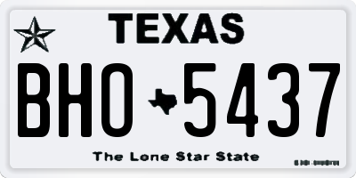 TX license plate BHO5437