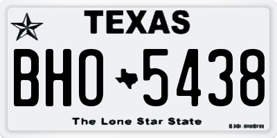 TX license plate BHO5438