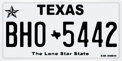 TX license plate BHO5442