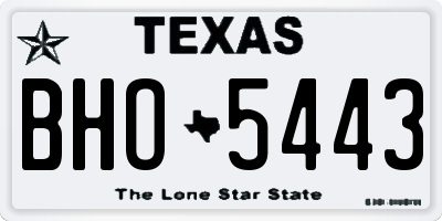 TX license plate BHO5443