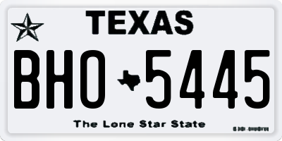 TX license plate BHO5445