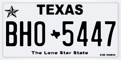 TX license plate BHO5447