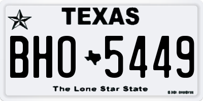TX license plate BHO5449