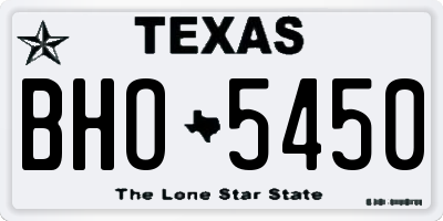 TX license plate BHO5450