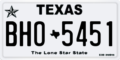 TX license plate BHO5451