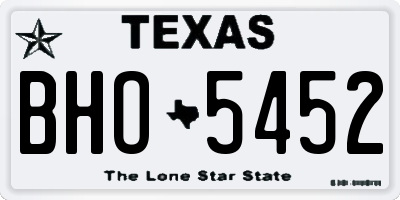 TX license plate BHO5452