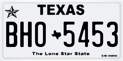 TX license plate BHO5453