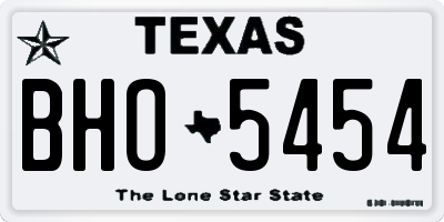 TX license plate BHO5454