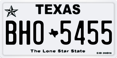 TX license plate BHO5455